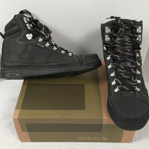 NEW Gravis by Burton Snowboards Alpine Hi Top Sneakers! 9 Black JAPANESE RELEASE